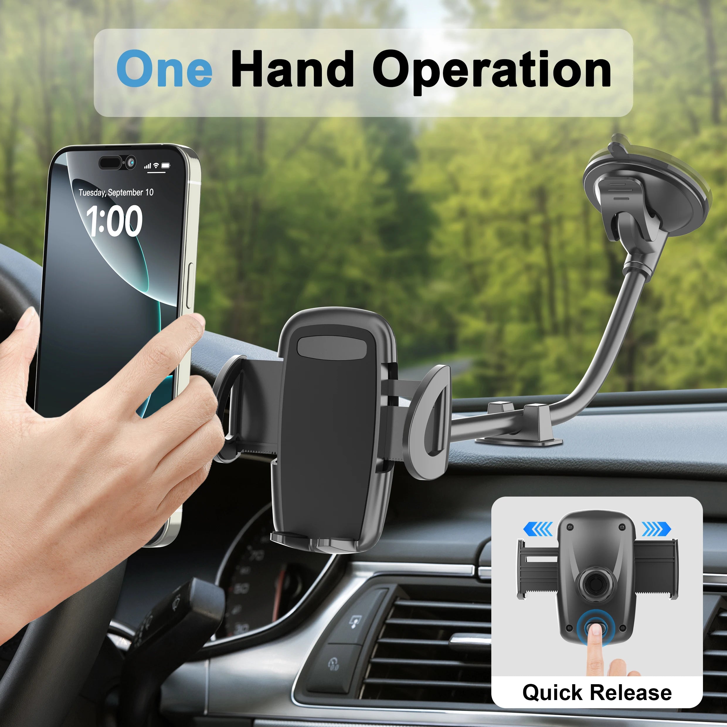 Gooseneck Car Phone Mount