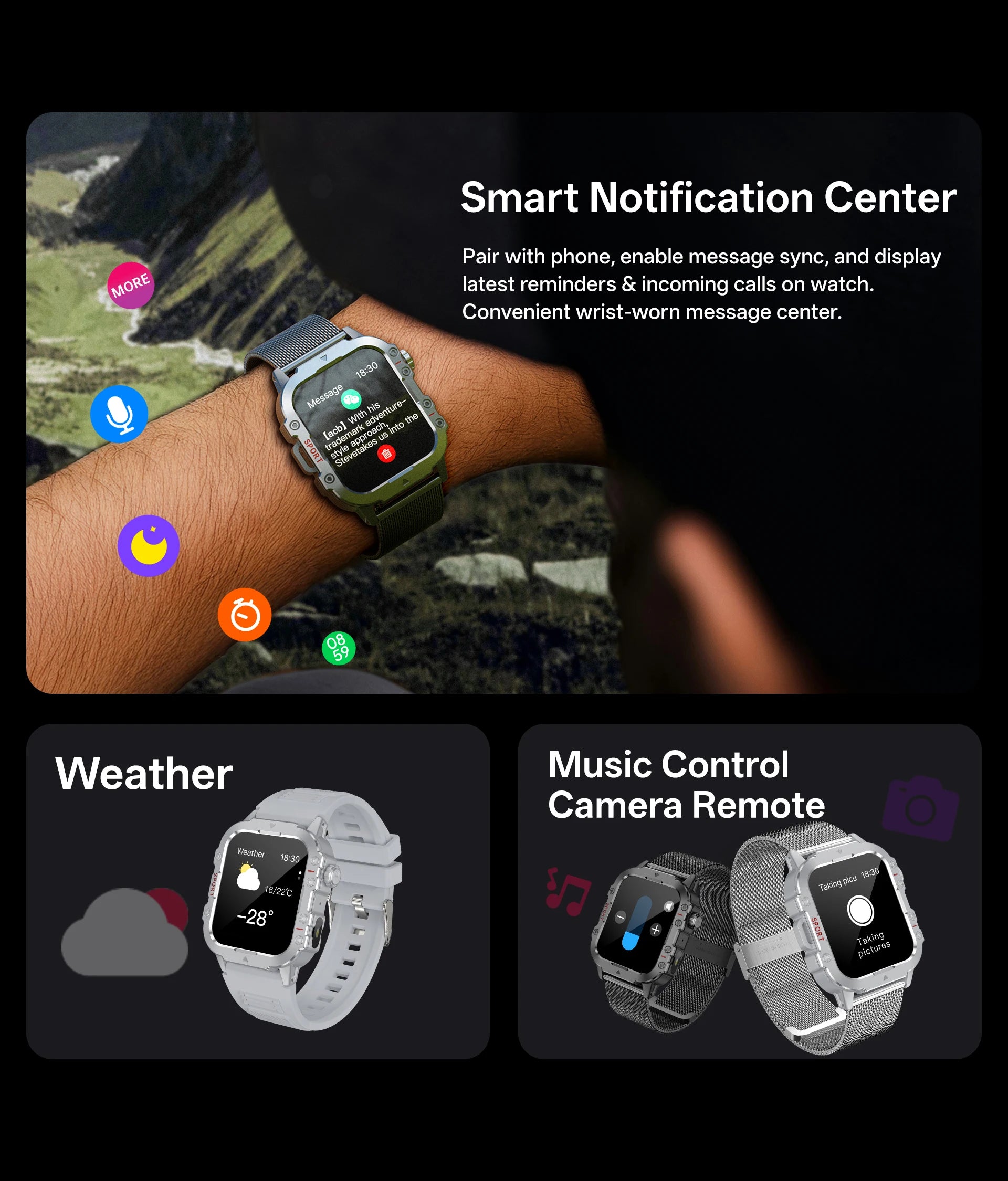 Smart Watch 1.44" – Bluetooth Call & Health