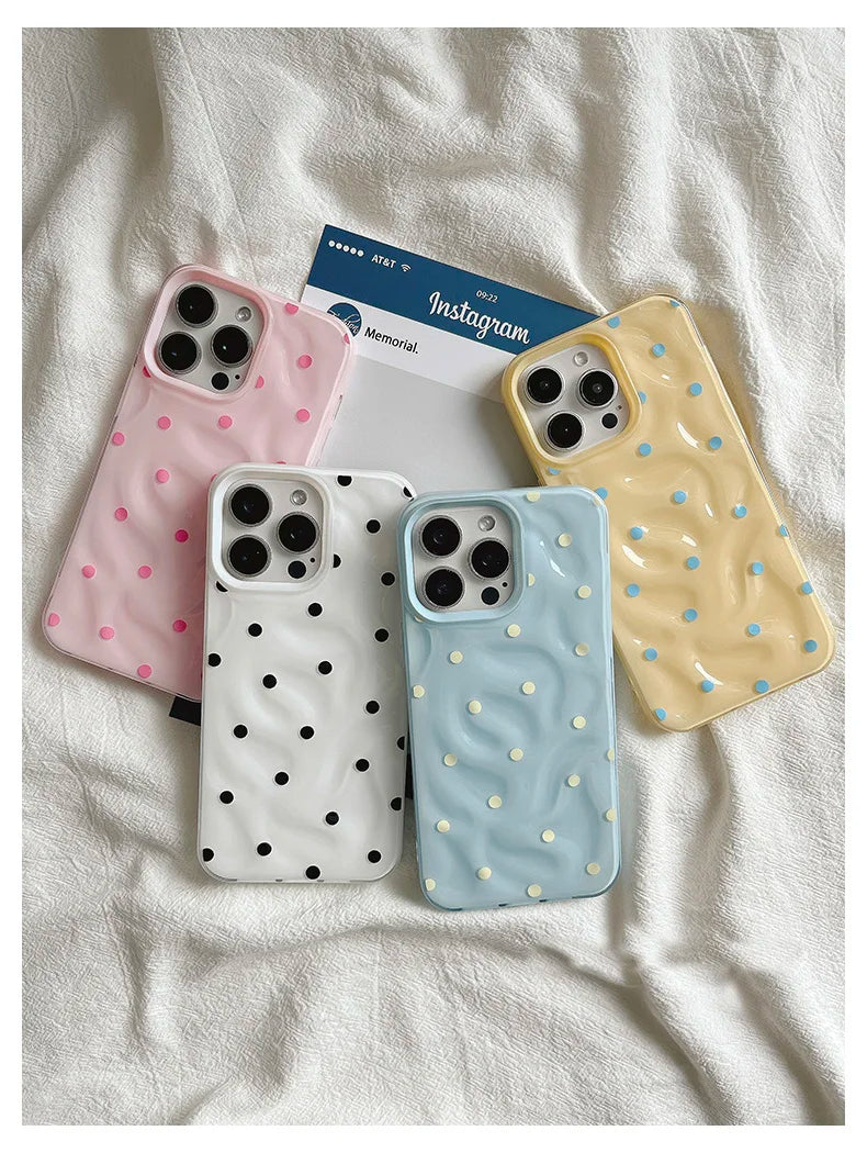 Love Polka Dot Silicone Case – Multi iPhone