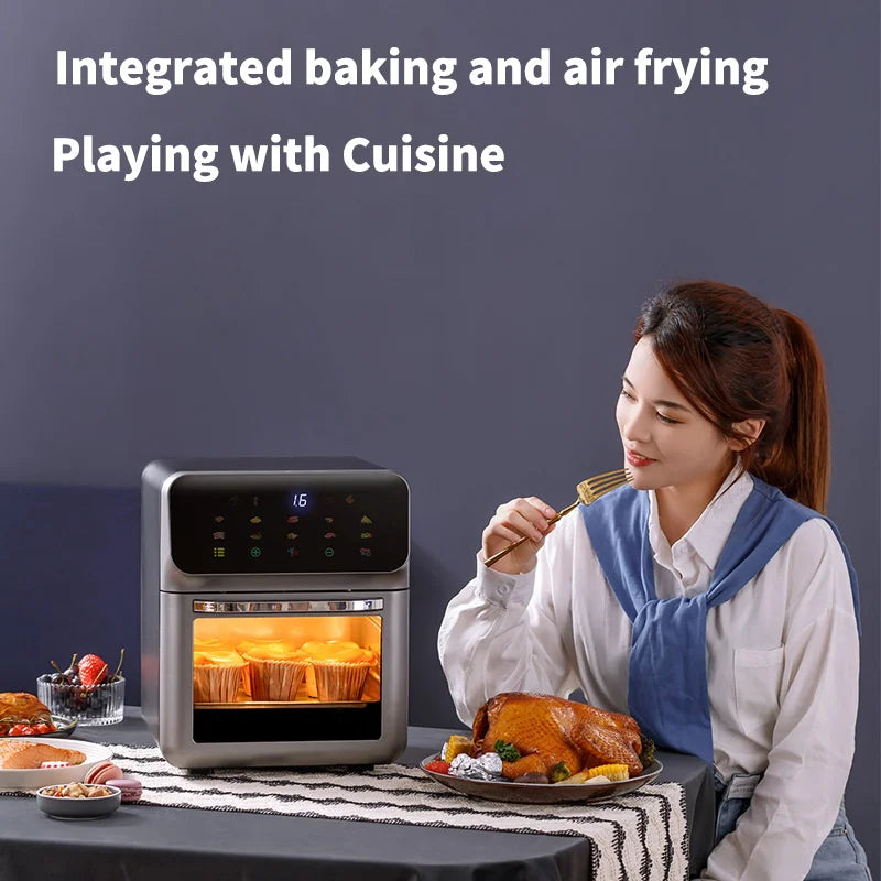 10L Large Capacity Electric Air Fryer with 360° Convection Baking