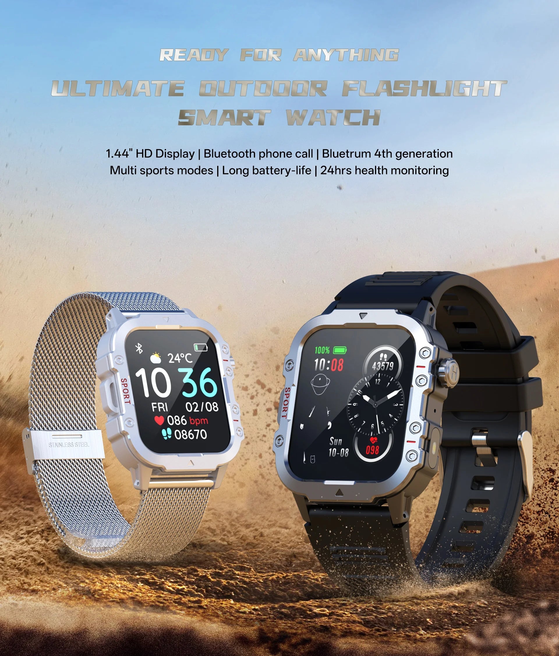 Smart Watch 1.44" – Bluetooth Call & Health