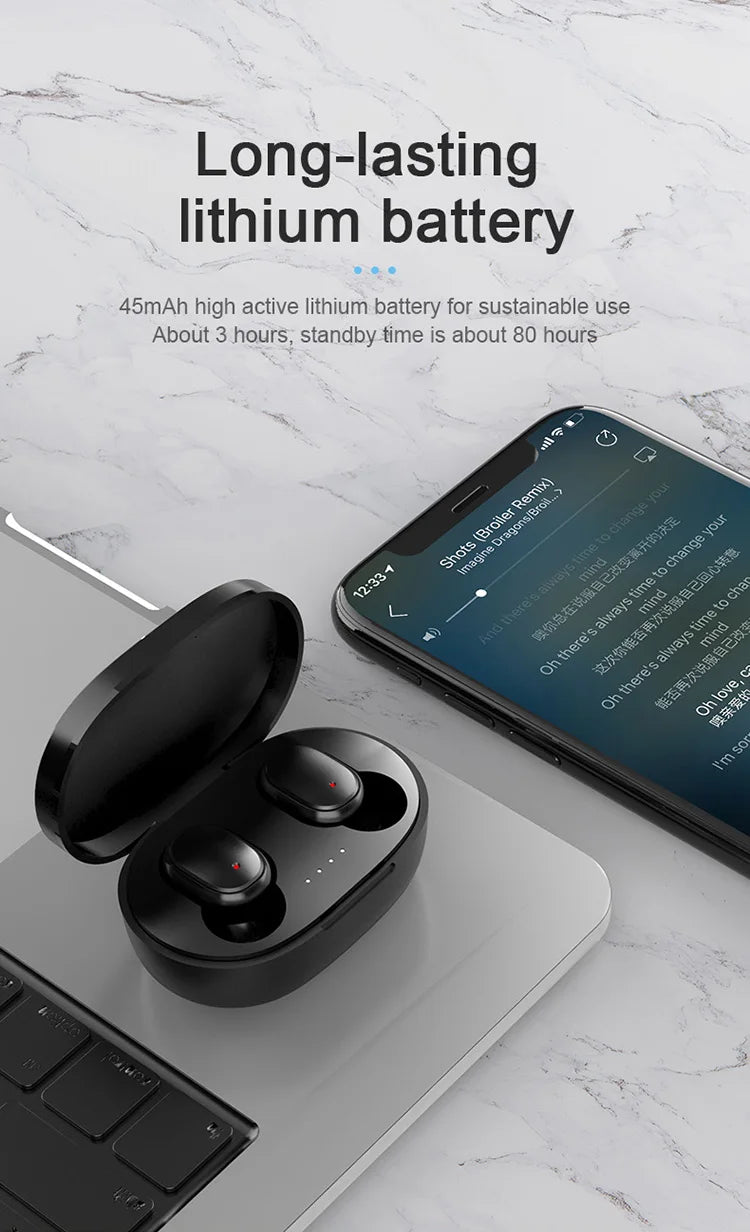 A6S TWS Sport Stereo Earbuds for iPhone Huawei