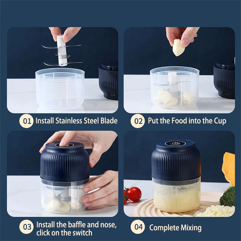 Mini Wireless Electric Garlic Chopper