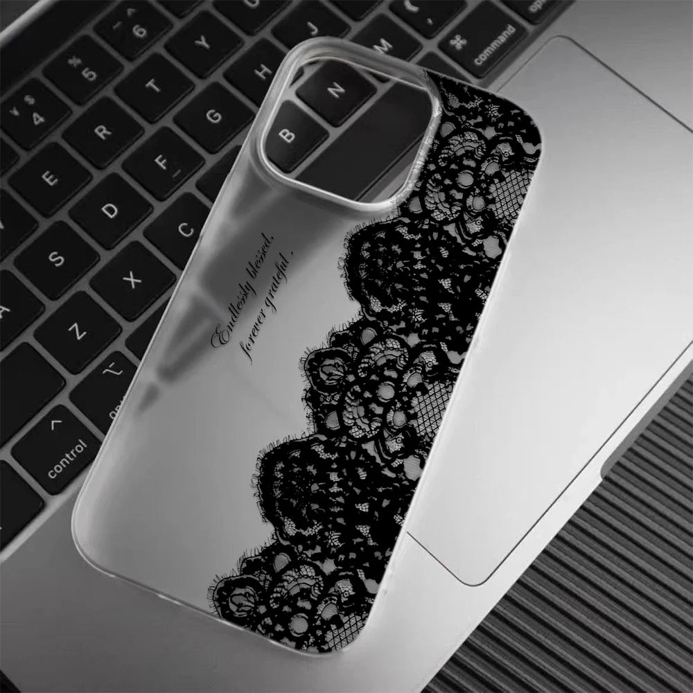 Black Lace Letter Case – Multi iPhone