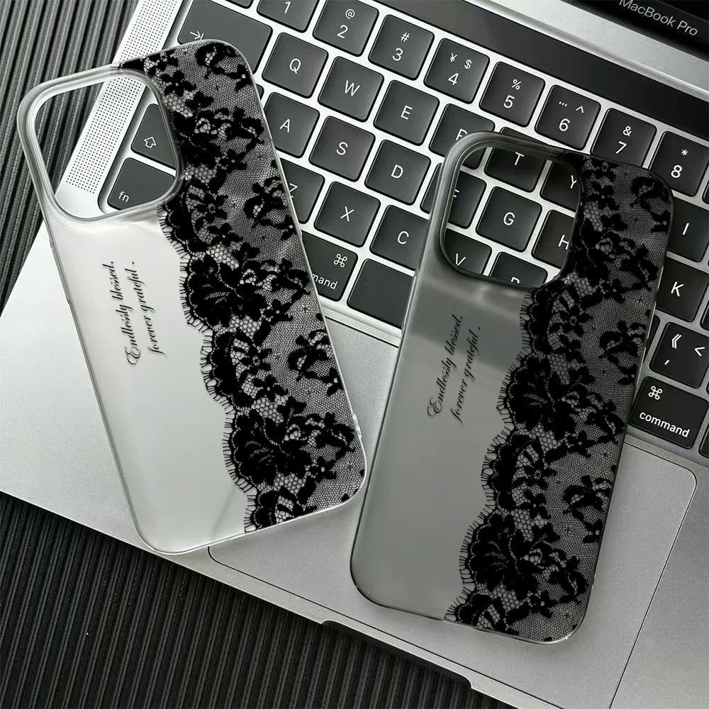 Black Lace Letter Case – Multi iPhone