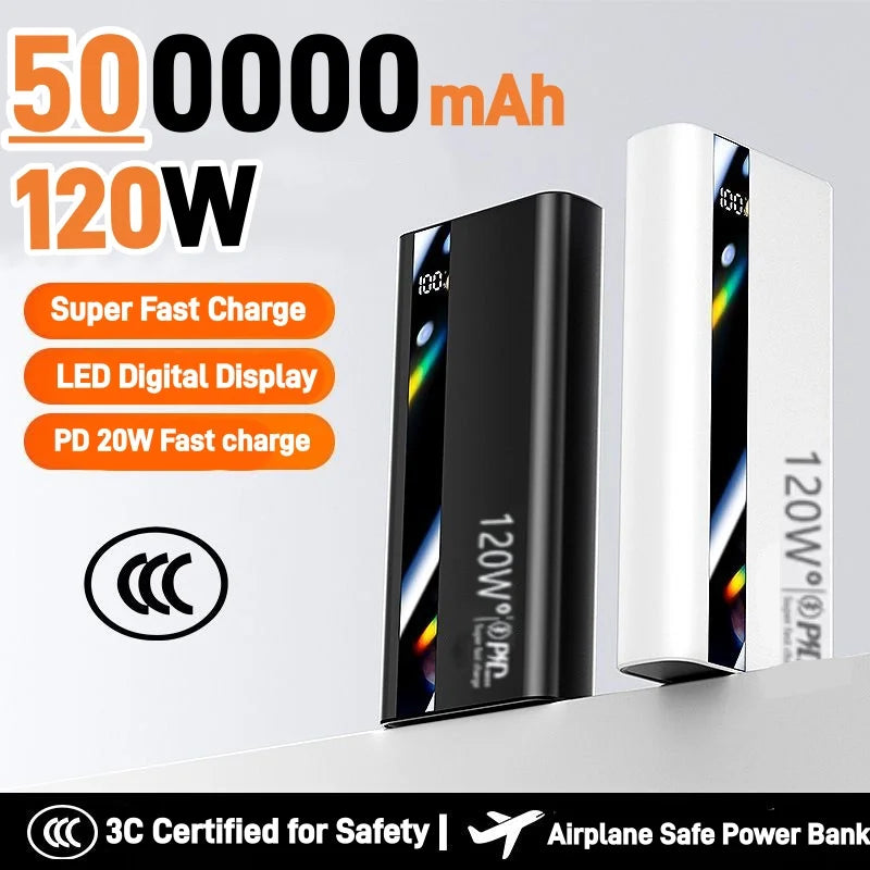 Power Bank 500000mAh 120W Fast Charging