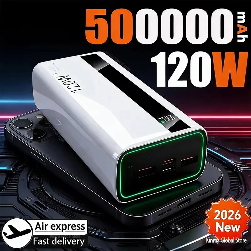 Power Bank 500000mAh 120W Fast Charging