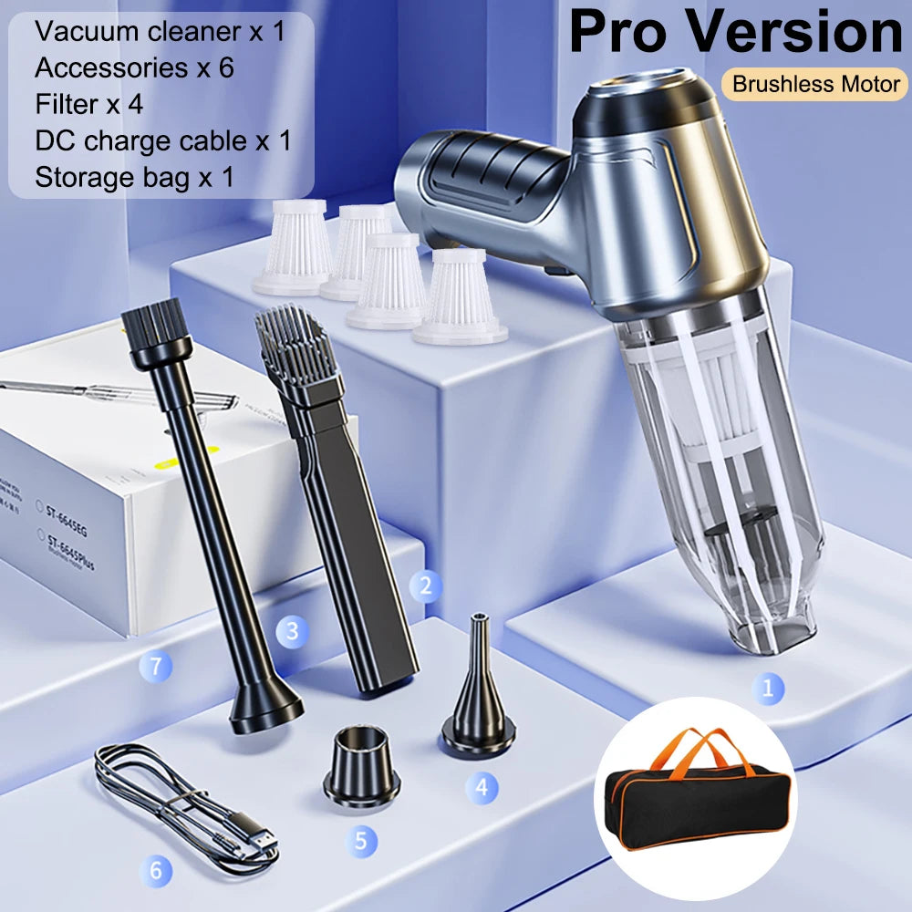 High-Power Wireless Car Vacuum – 95000Pa