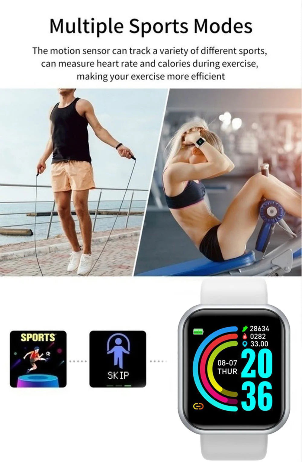 Smart Watch – Bluetooth Fitness & Sleep Monitor
