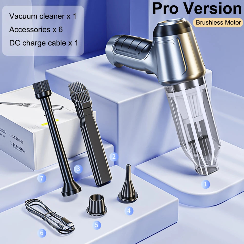High-Power Wireless Car Vacuum – 95000Pa