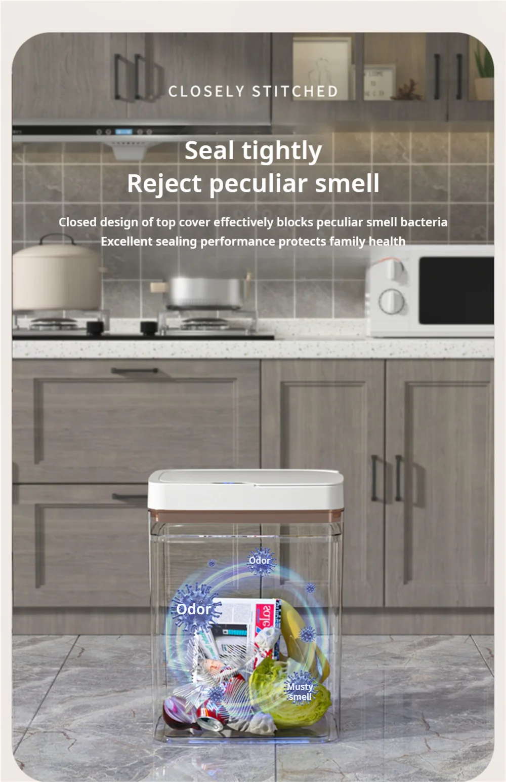 15L Smart Sensor Trash Can with Auto Bagging