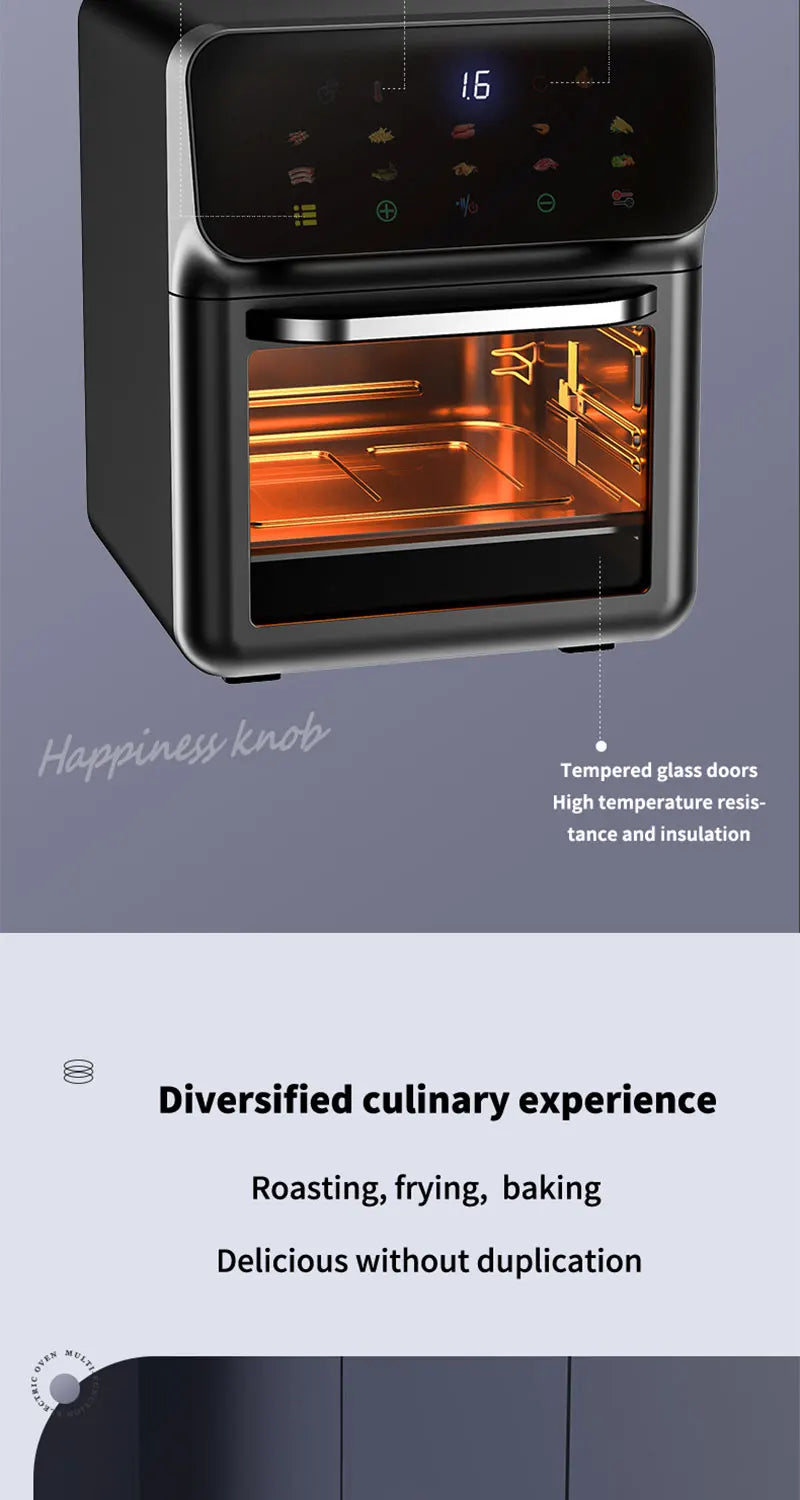 10L Large Capacity Electric Air Fryer with 360° Convection Baking