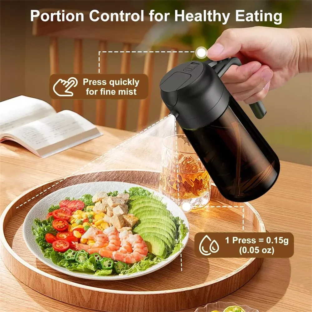 2-in-1 Glass Olive Oil Dispenser & Sprayer