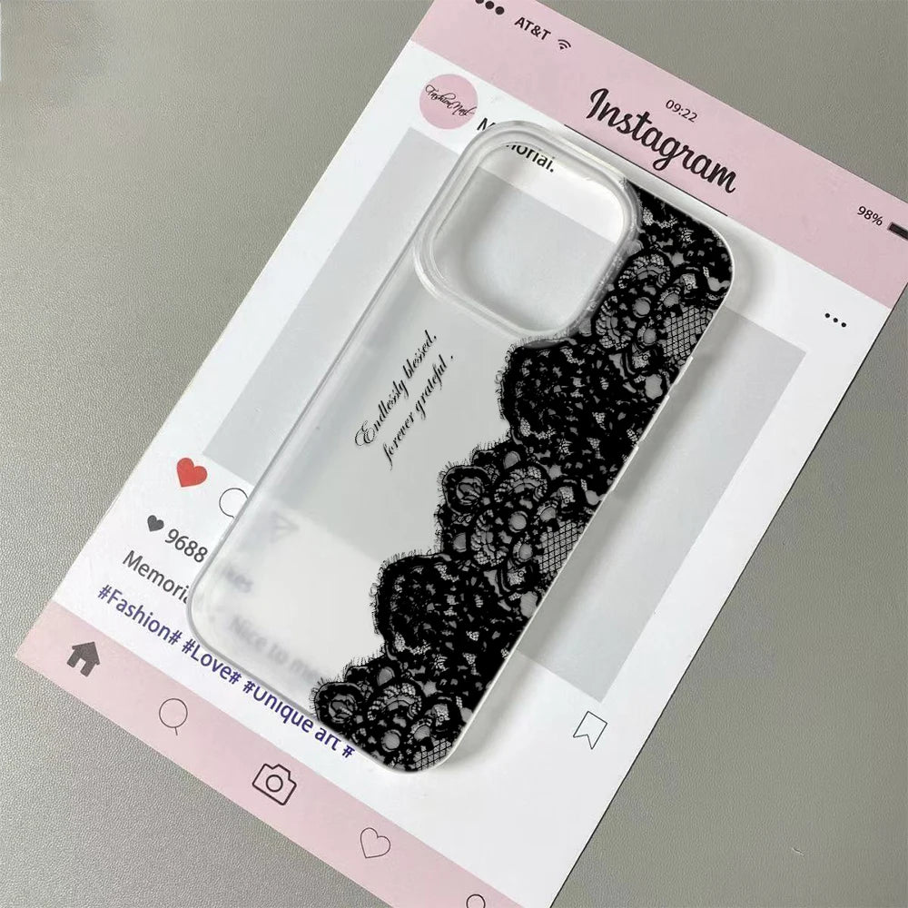 Black Lace Letter Case – Multi iPhone