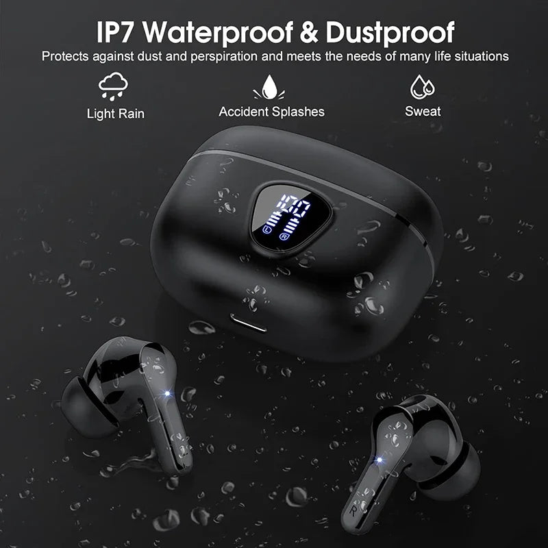 BT5.3 HiFi ENC Earbuds 48H LED IP7 Waterproof