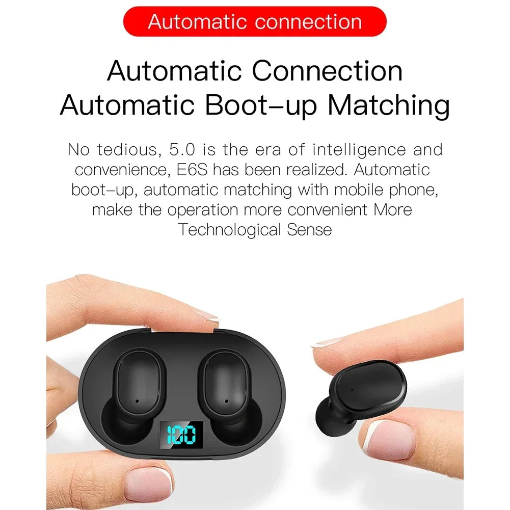 E6S Noise Cancelling Earbuds LED Charging Case