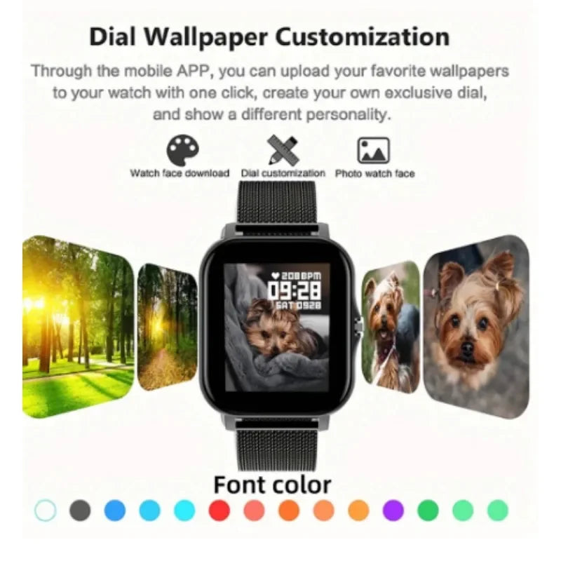 Smart Watch 1.44" – Bluetooth & Magnetic Charge