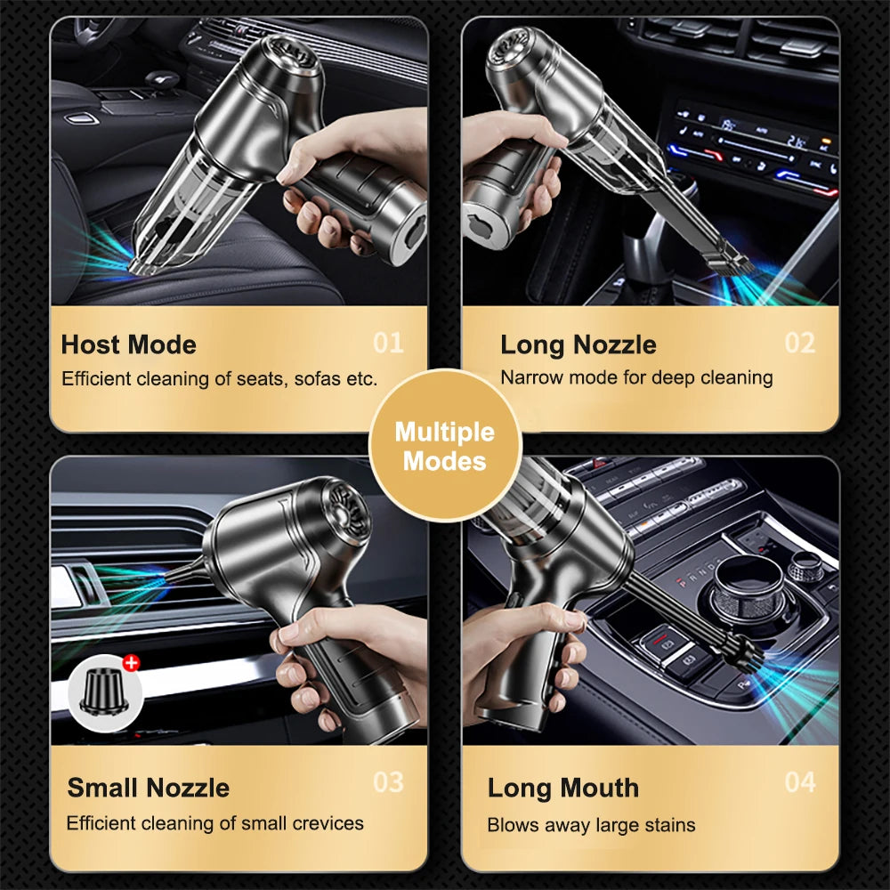 High-Power Wireless Car Vacuum – 95000Pa