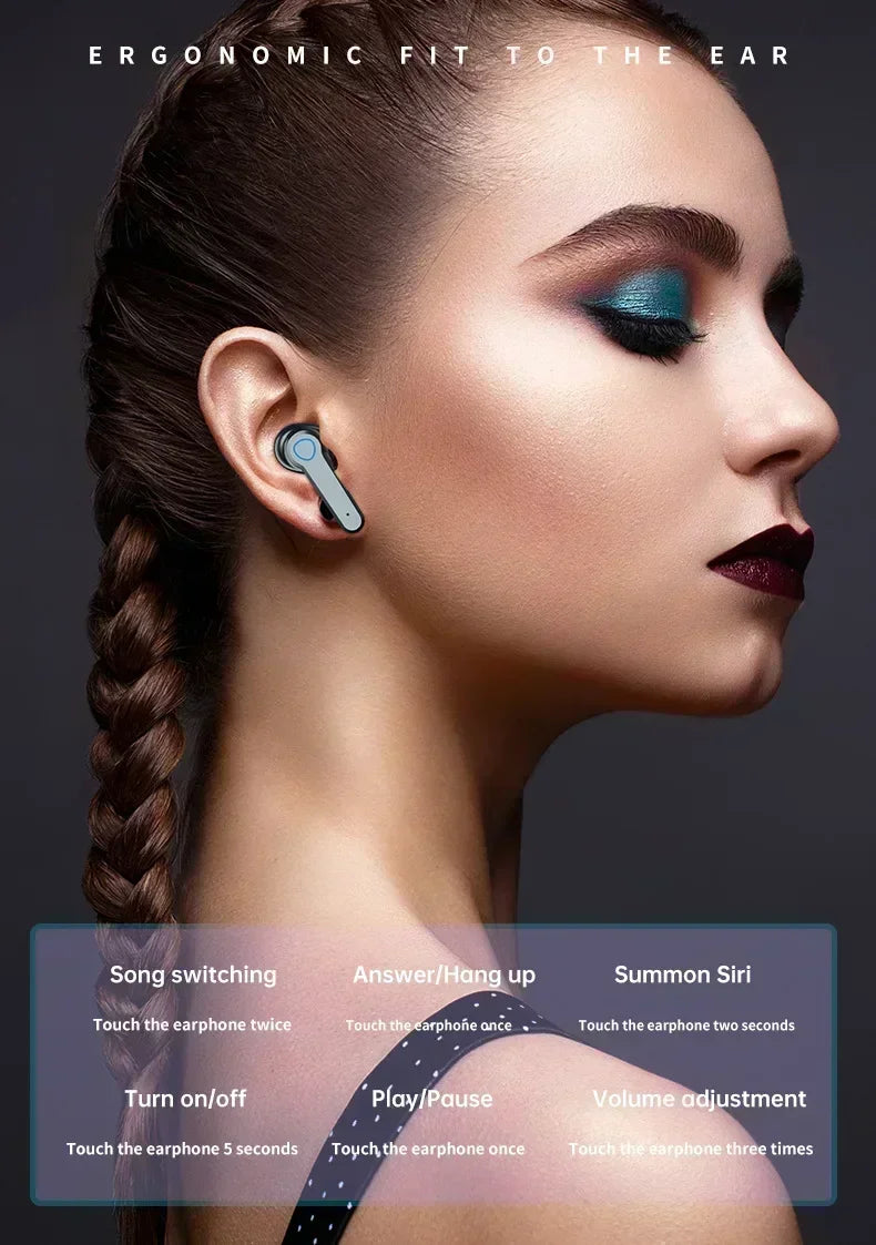 Touch Control TWS Earbuds LED Display Waterproof