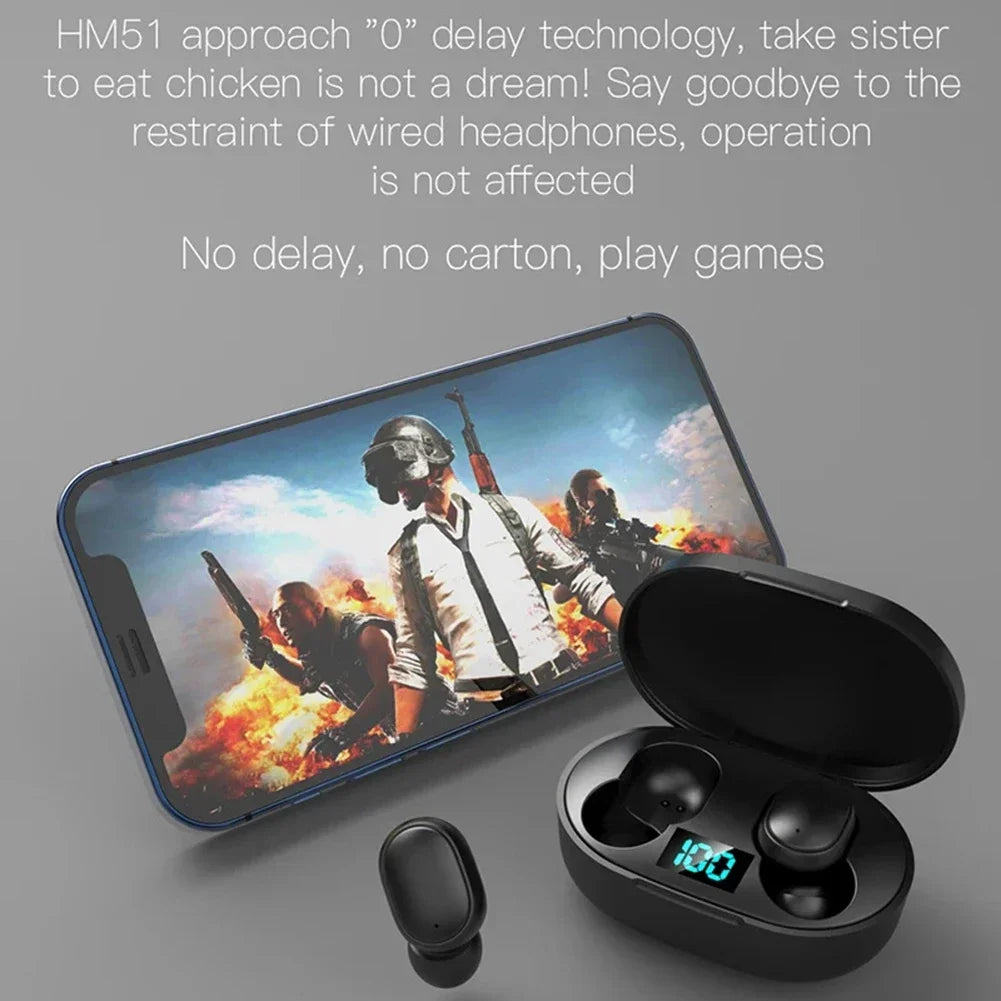 E6S Noise Cancelling Earbuds LED Charging Case