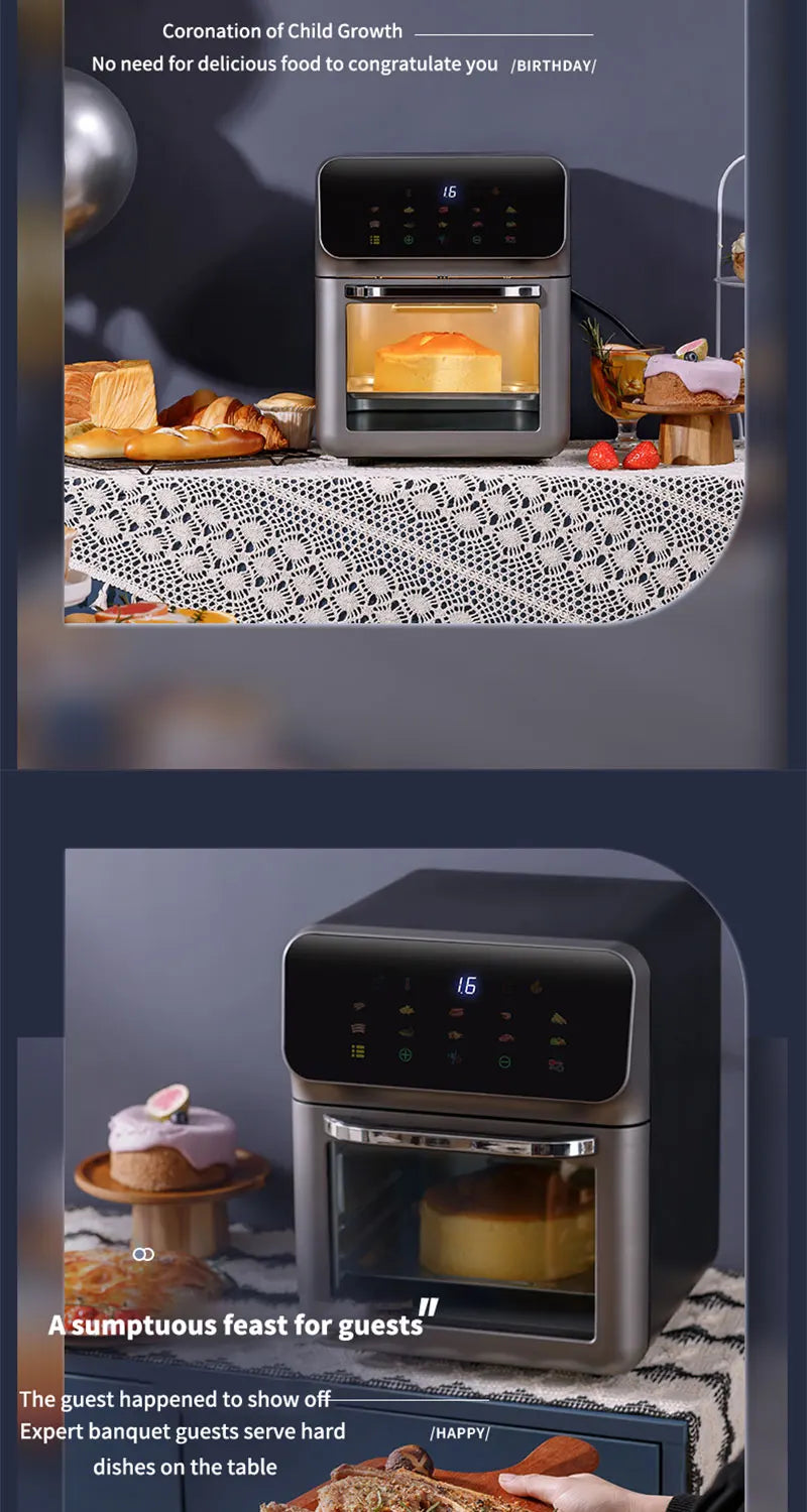 10L Large Capacity Electric Air Fryer with 360° Convection Baking