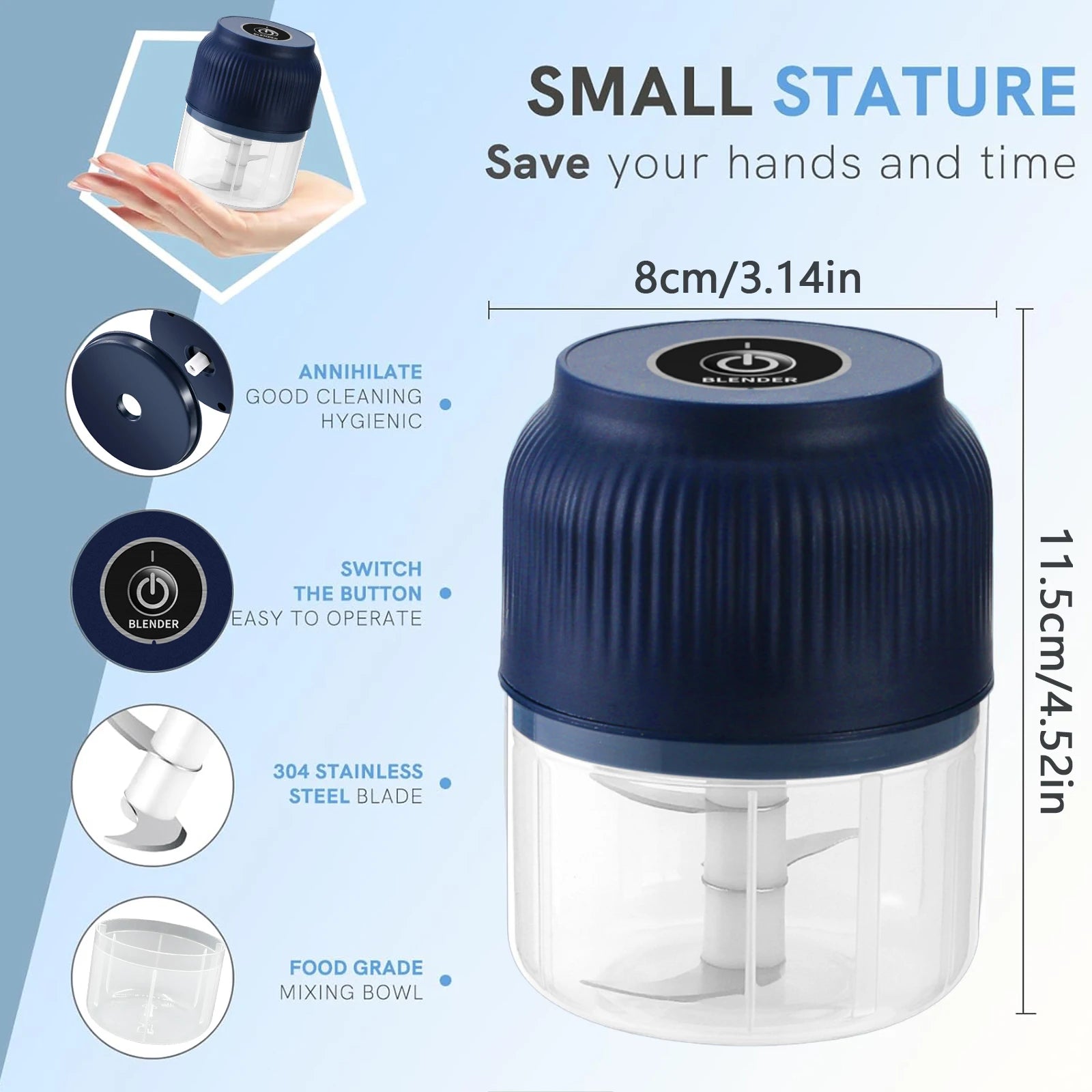 Mini Wireless Electric Garlic Chopper