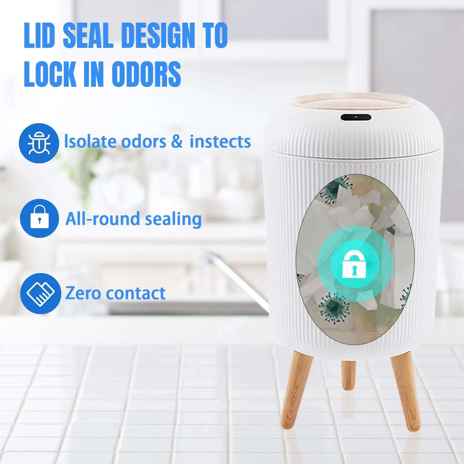 Motion Sensor Touchless Trash Can