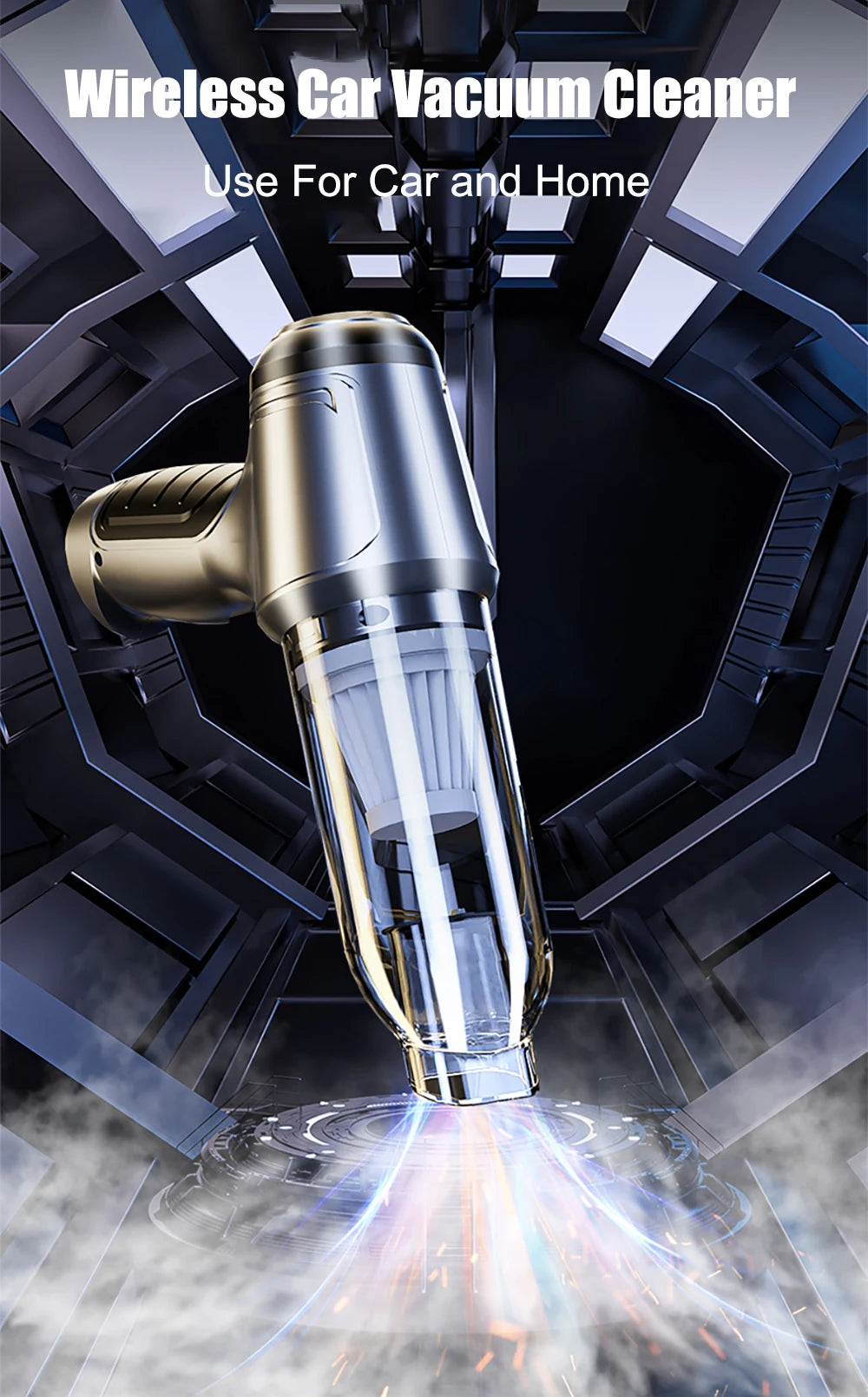 High-Power Wireless Car Vacuum – 95000Pa